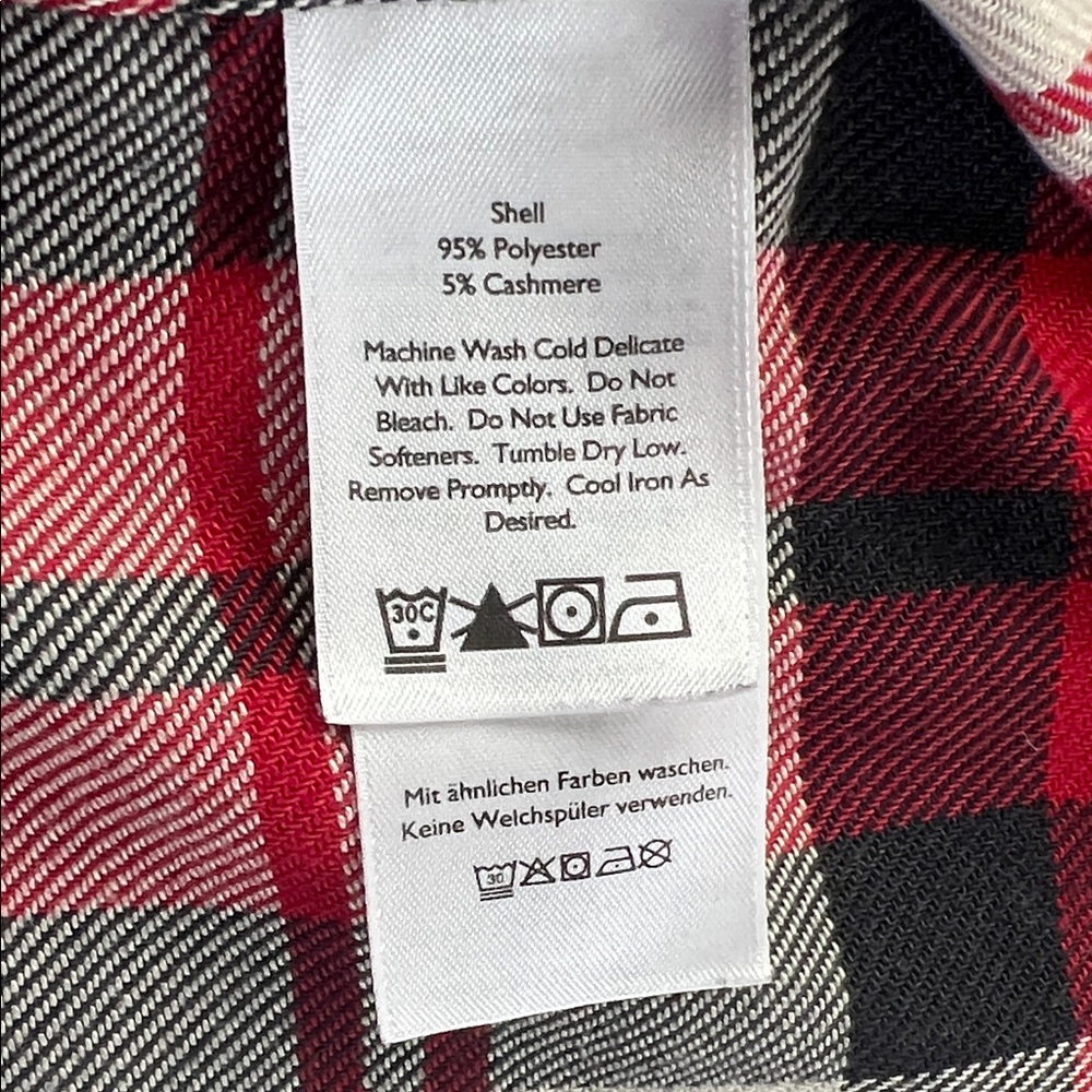 Eddie Bauer Red and Black flannel button down - Picture 6 of 7